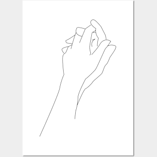 Minimalistic Linear Loving Hands Posters and Art